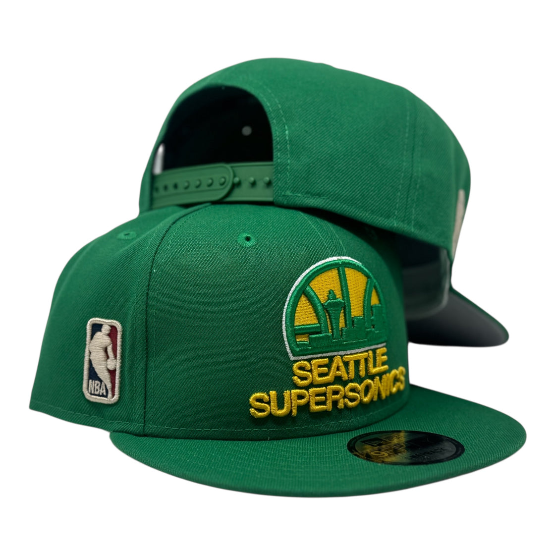 Seattle Super Sonics Hardwood Classics Team Snapback Hat-Green
