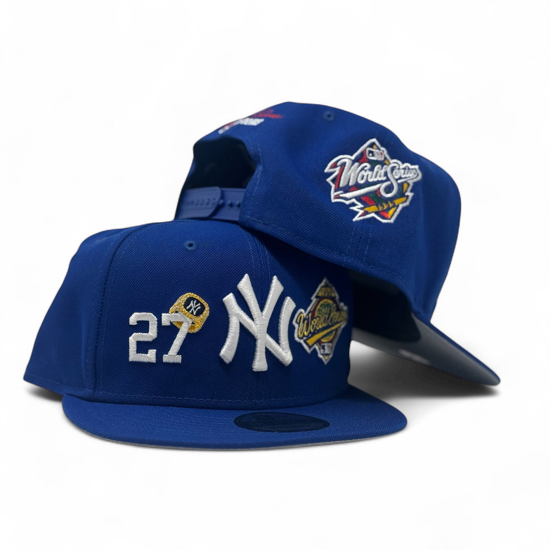 New York Yankees 27X Champions Multi Logo Light Royal Blue Snapback Hats
