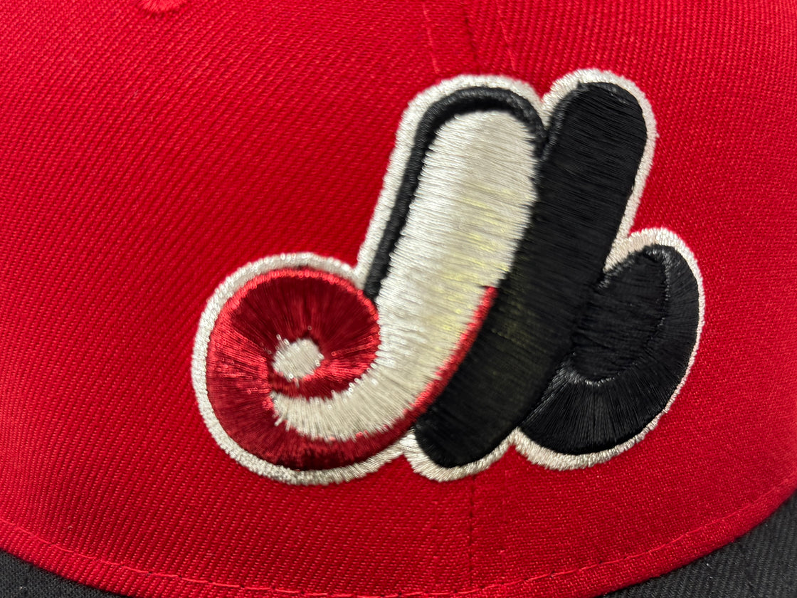 Montreal Expos Olympic Stadium Fitted Hats-Red Black