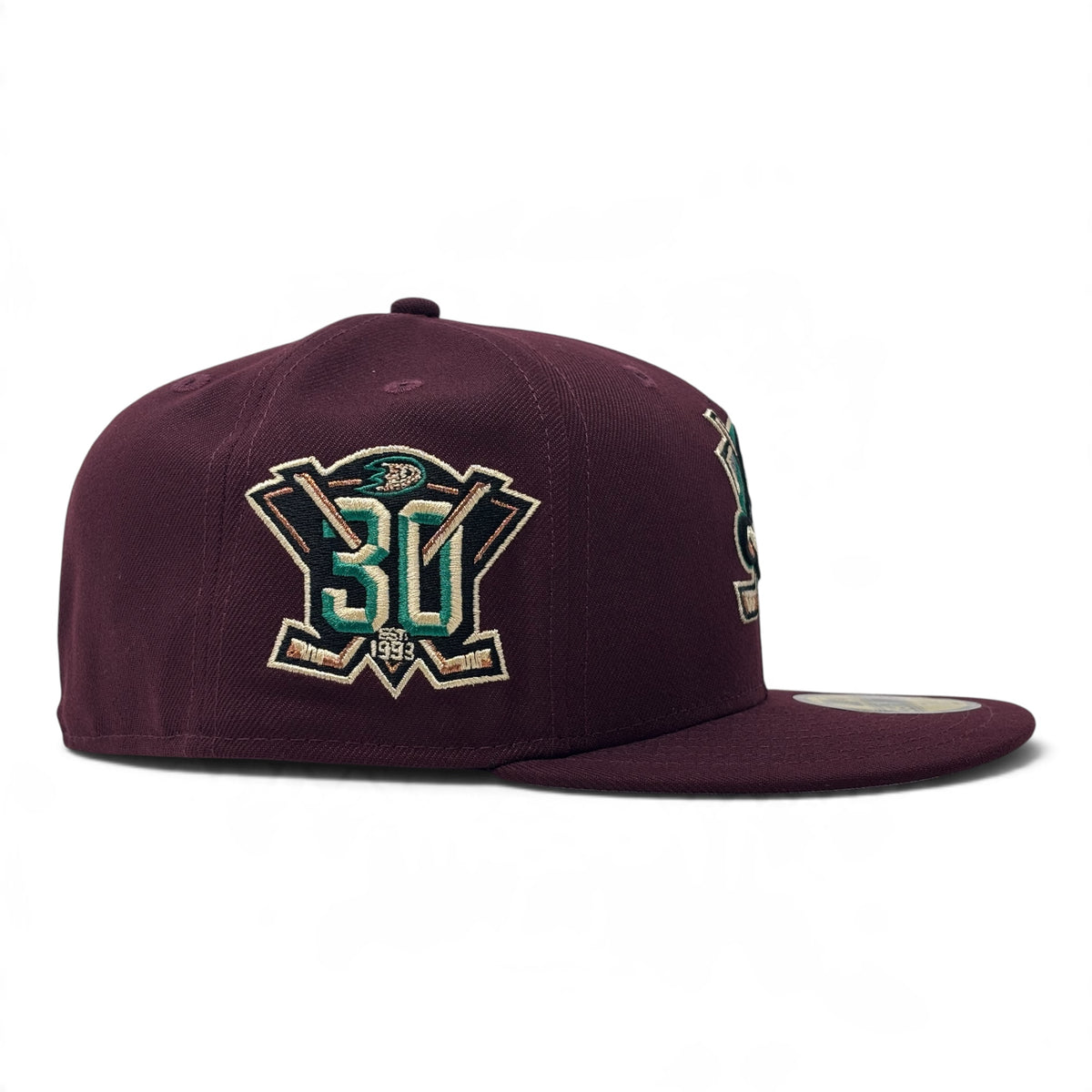 Anaheim Ducks 30th Anniversary 59Fifty New Era Fitted Hats-Maroon