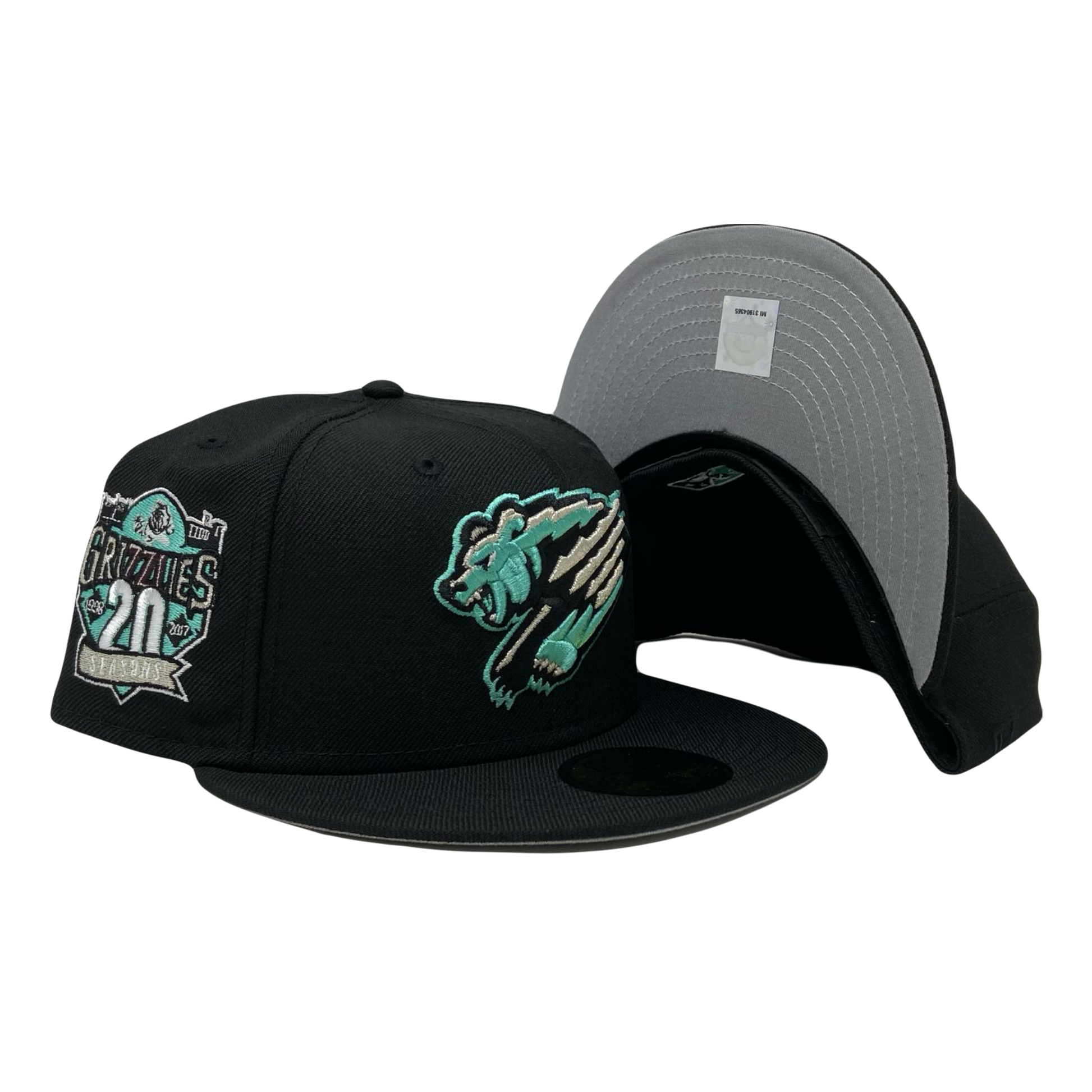 Fresno Grizzlies 20th Anniversary Gray Brim Minor League New Era Fitted Hat