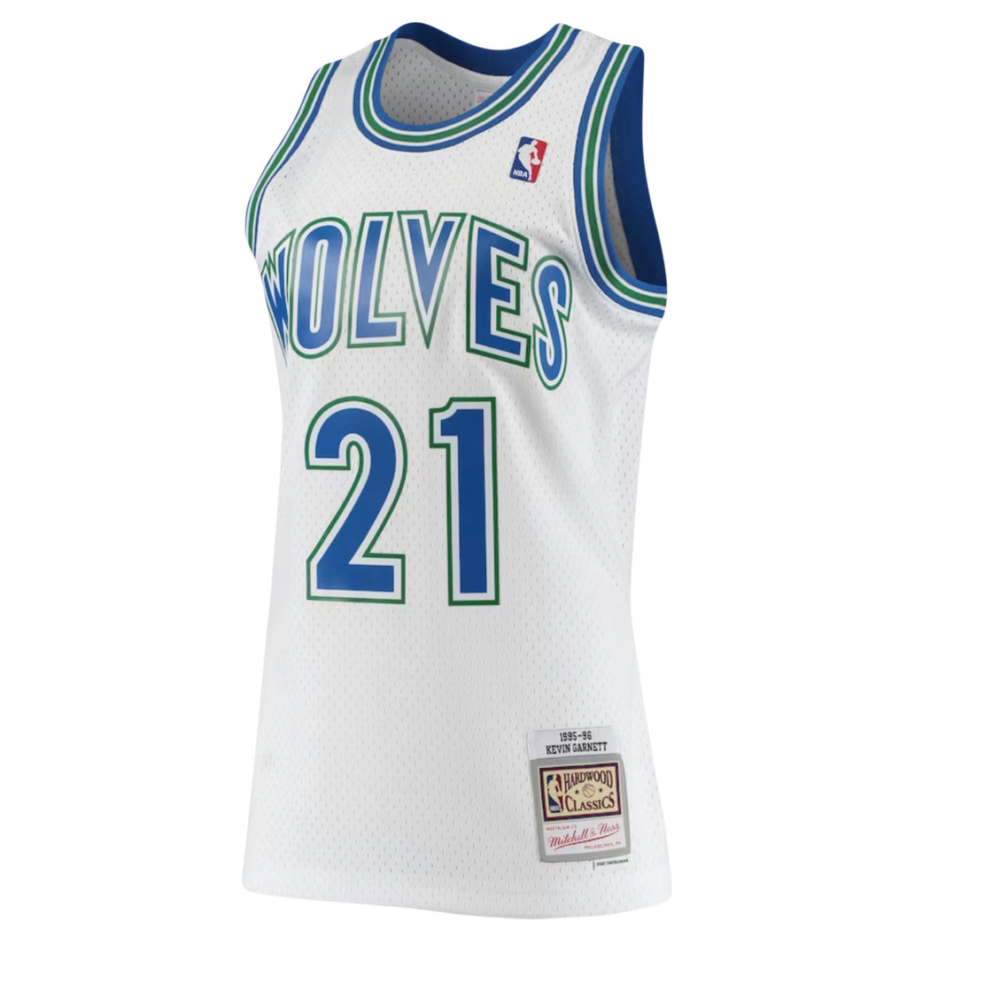 Men's Minnesota Timberwolves Kevin Garnett Mitchell & Ness White 1995/96 Hardwood Classics Swingman Jersey