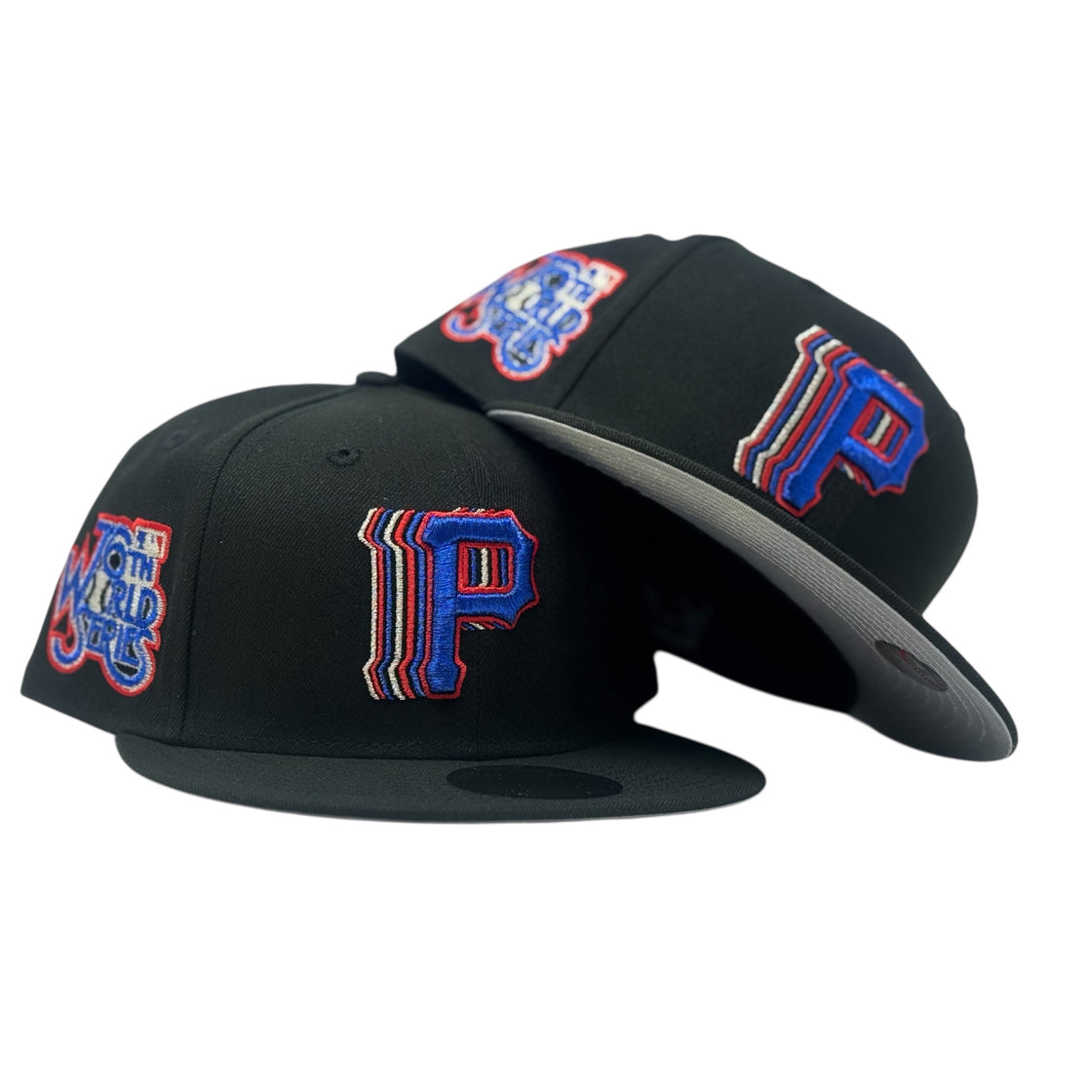 Pittsburgh Pirates 1979 World Series Shadow Logo Fitted Hat-Black