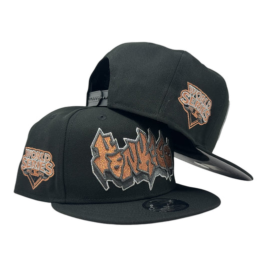 New York Yankees 2009 World Series Graffiti Snapback Hats-Black Copper
