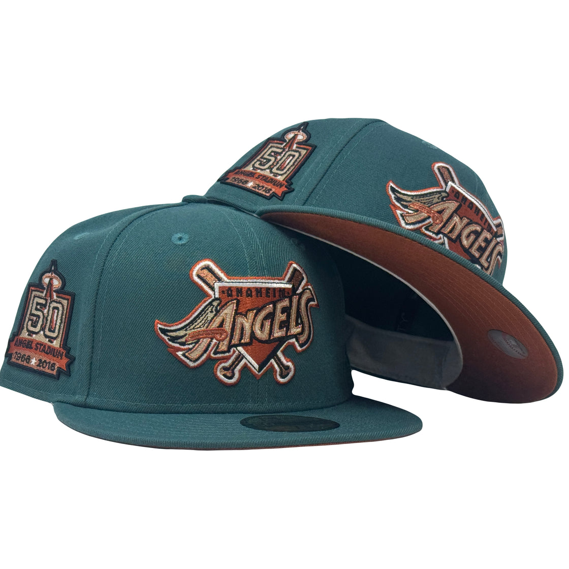 Los Angeles Angels 50th Anniversary Pine Green New Era Fitted Hat