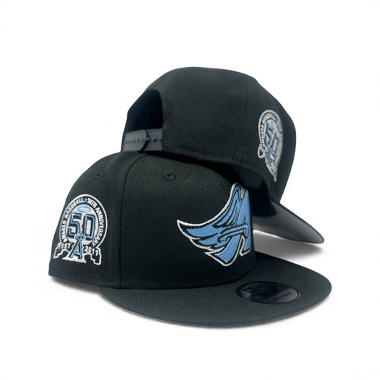 Los Angeles Angels 50th Anniversary Snapback Hat-Black Sky