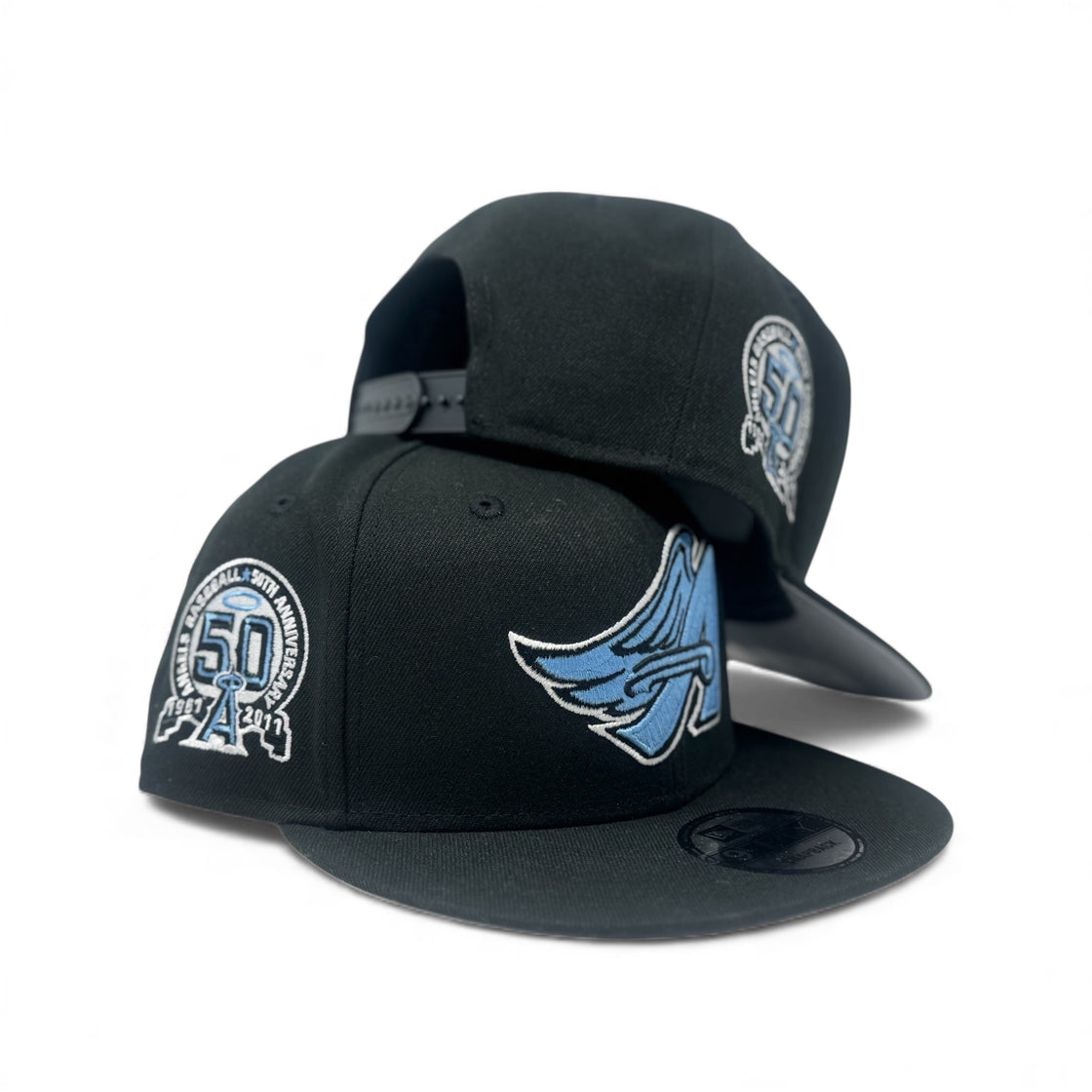 Los Angeles Angels 50th Anniversary Snapback Hat-Black Sky
