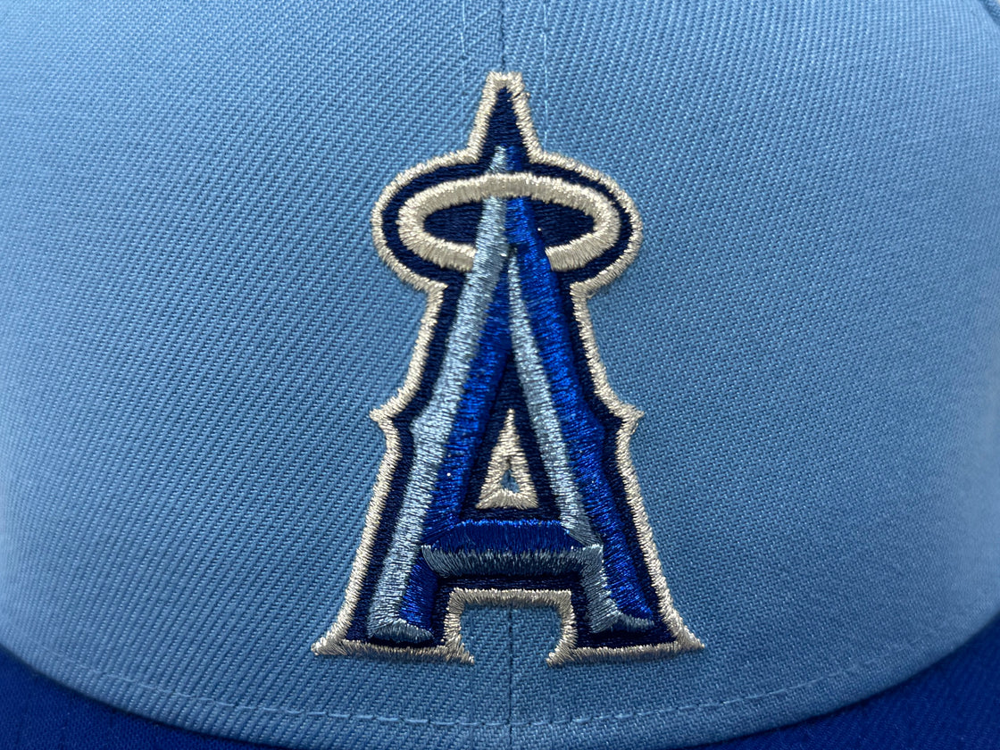 Los Angeles Angels 35th Anniversary Fitted Hats-Sky Royal Blue