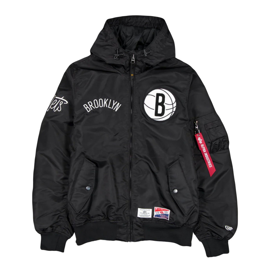 Alpha Industries Brooklyn Nets Hooded Bomber Jacket