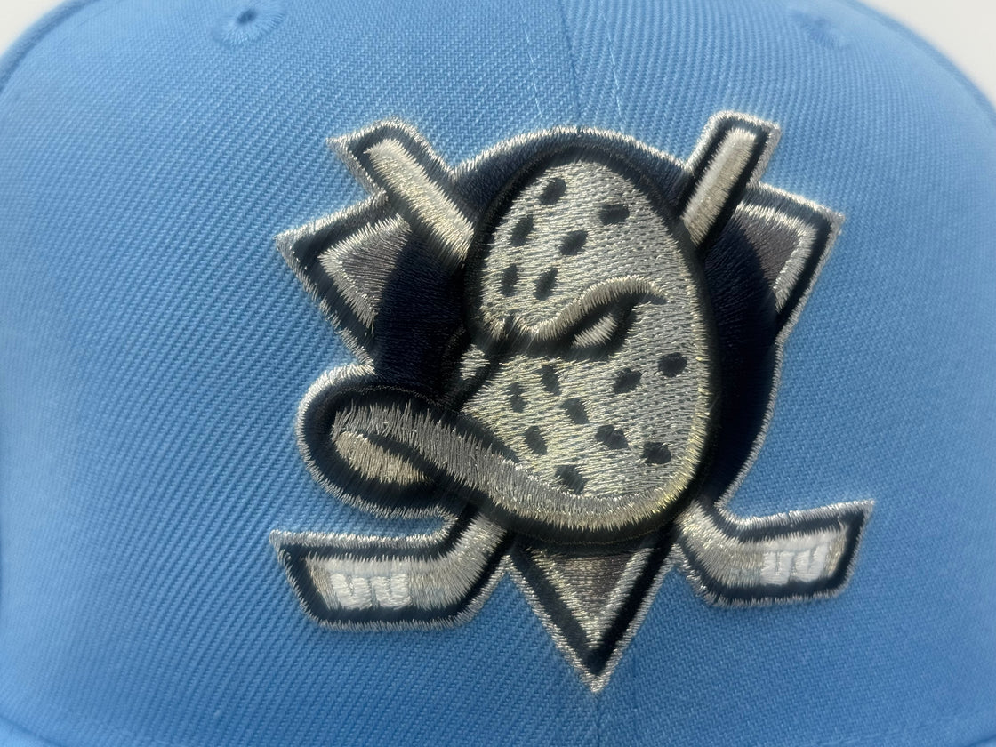 Anaheim Ducks 30th Anniversary Fitted Hats-Sky Blue