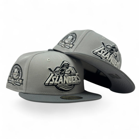 New York Islanders 40th Anniversary Fitted Hats- Gray