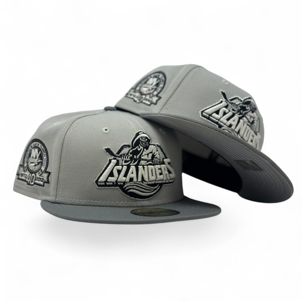 New York Islanders 40th Anniversary Fitted Hats- Gray