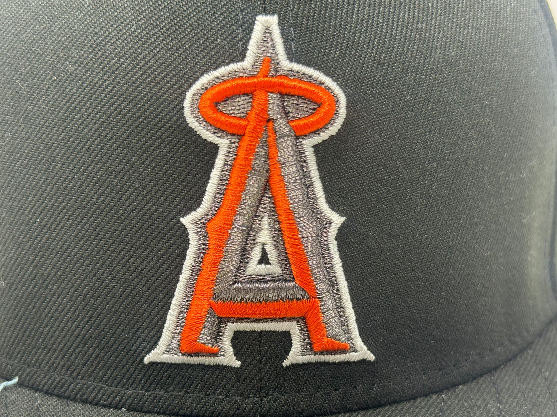 Los Angeles Angels 35th Anniversary Fitted Hats-Black orange