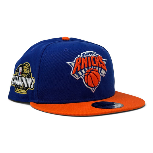 New York knicks 2026 NBA Champions 9Fifty New Era Snapback-Royal Orange