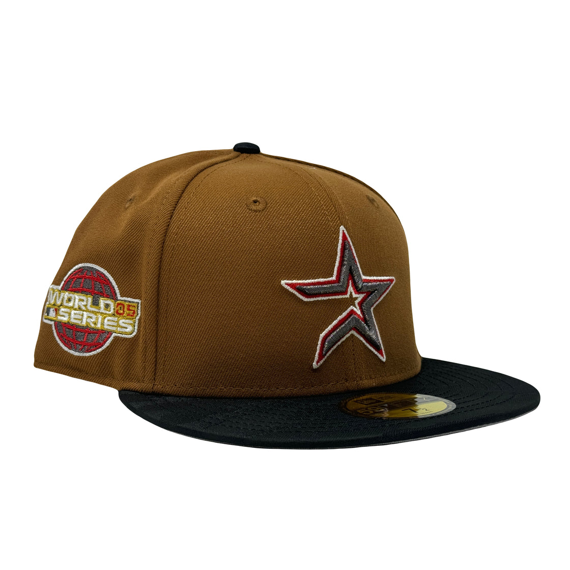 Houston Astros 2005 World Series Light Bronze Black Camo Visor 59Fifty New Era Fitted Hat