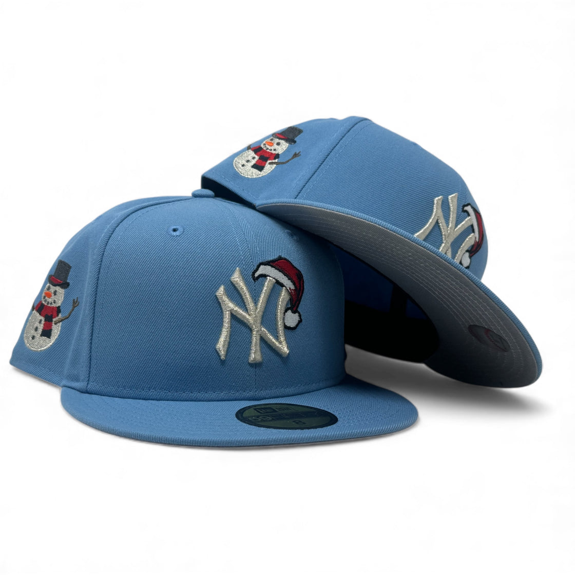 New York Yankees Santa Claus Snowman 59Fifty Fitted Hat-Sky Blue