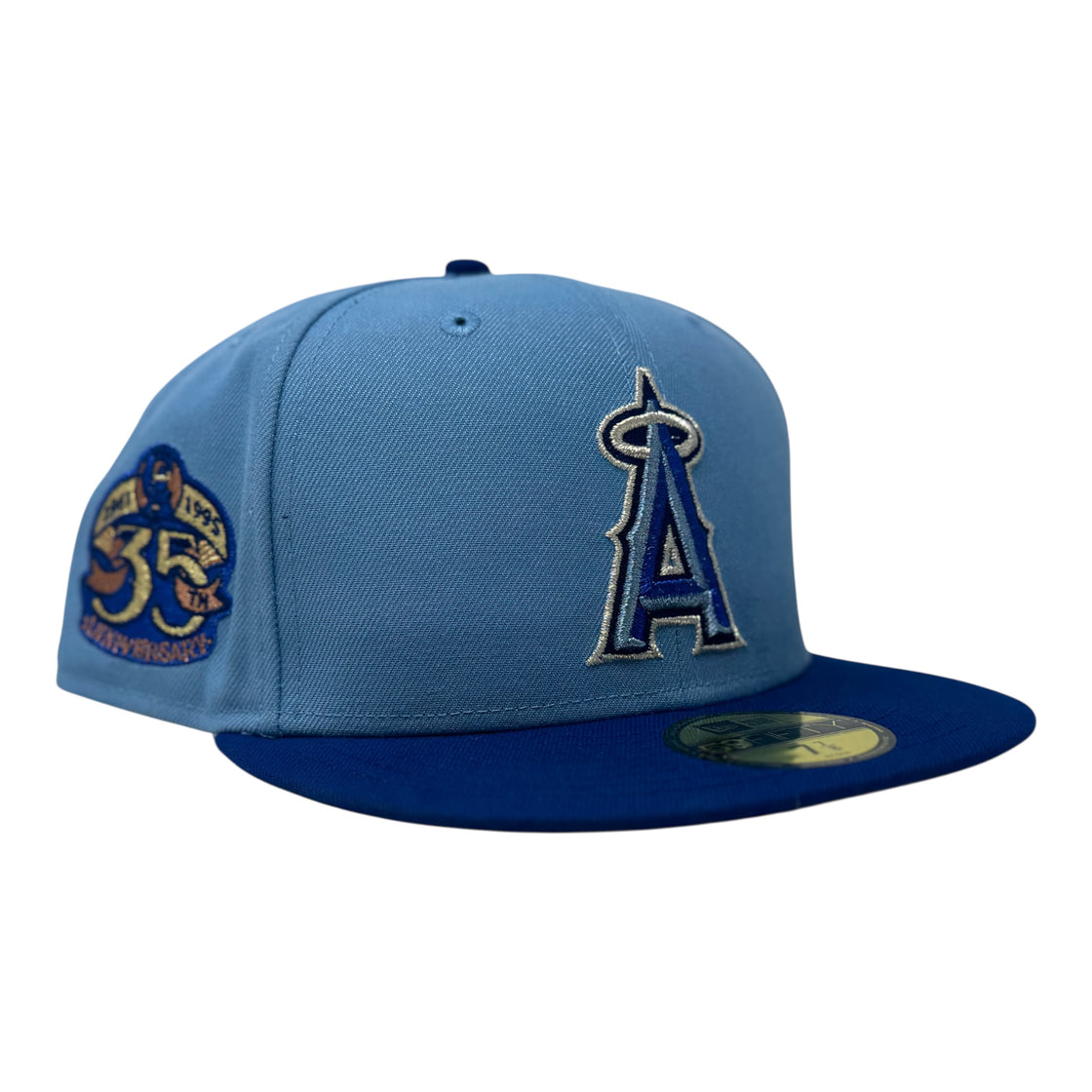 Los Angeles Angels 35th Anniversary Fitted Hats-Sky Royal Blue