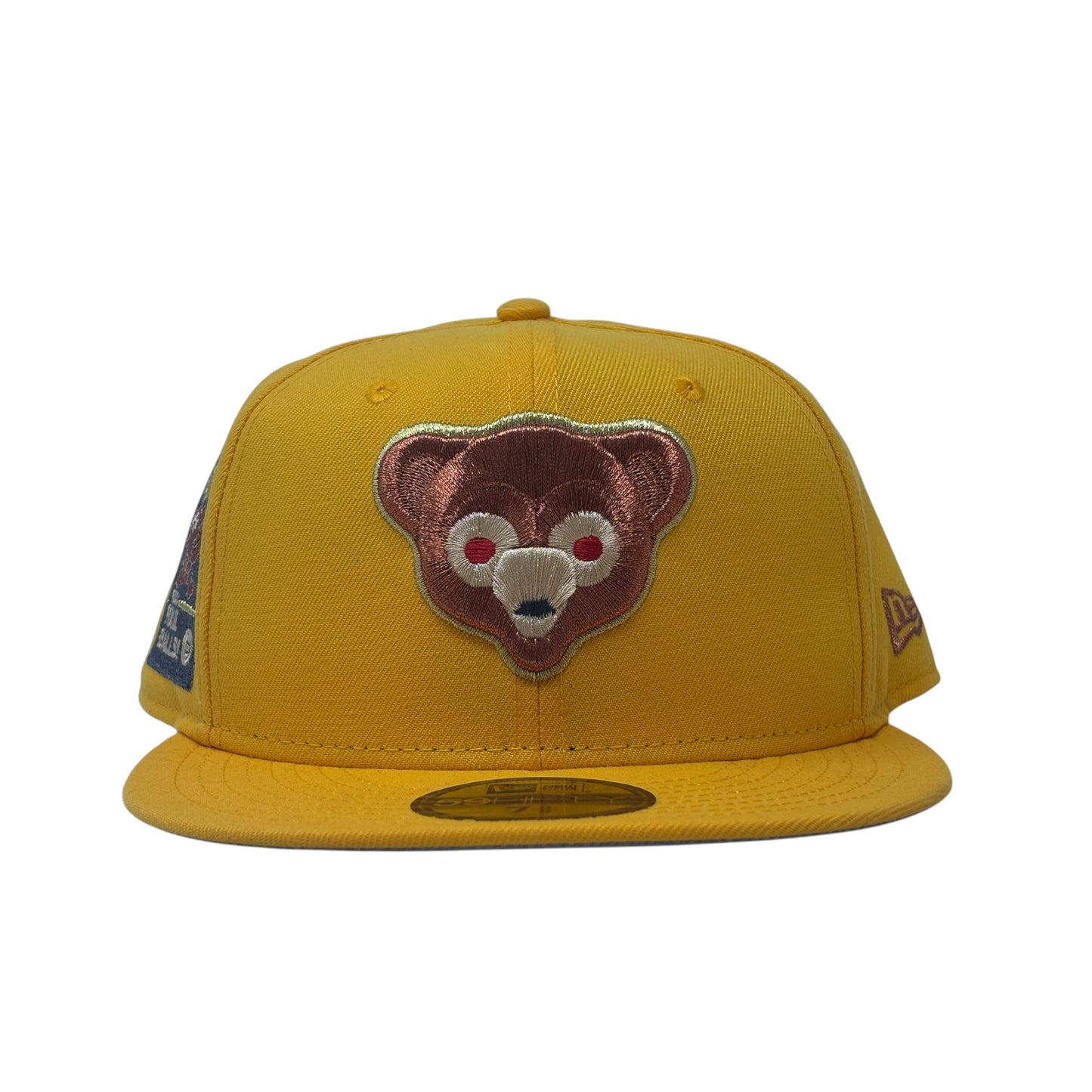 Chicago Cubs Be Alert Foul Ball Logo Fitted Hats-Taxi Yellow