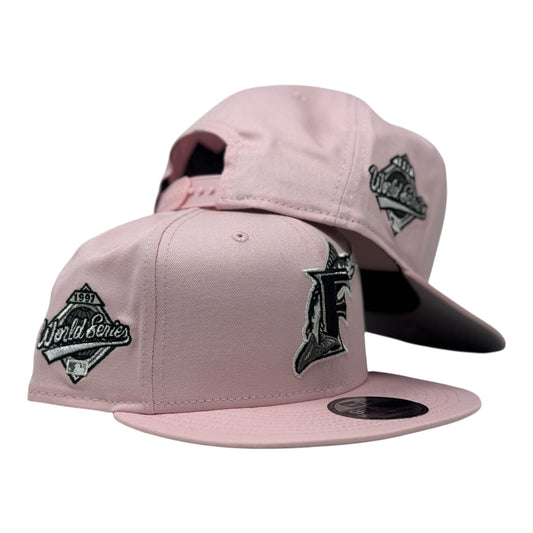 Florida  Marlins 1997 World Series Pink Gray  Brim New Era Snapback  Hat