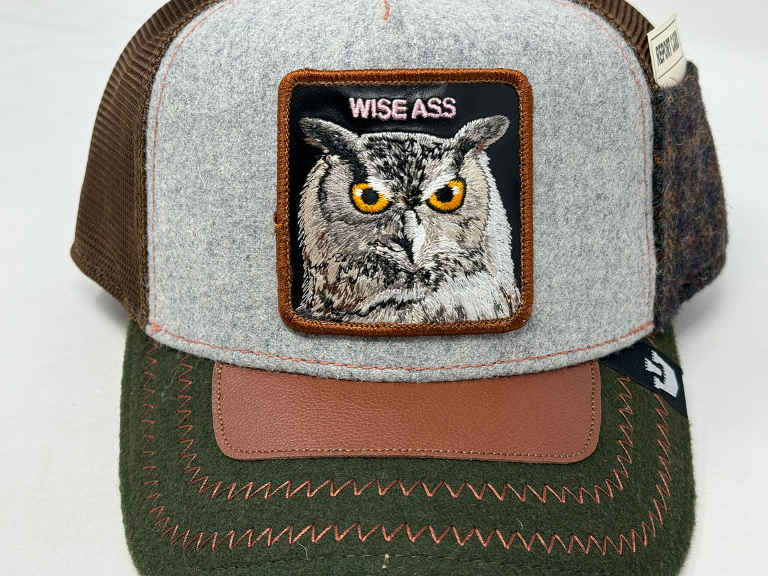 Cum Laude Owl Patch Felt Goorin Bros Trucker Hat