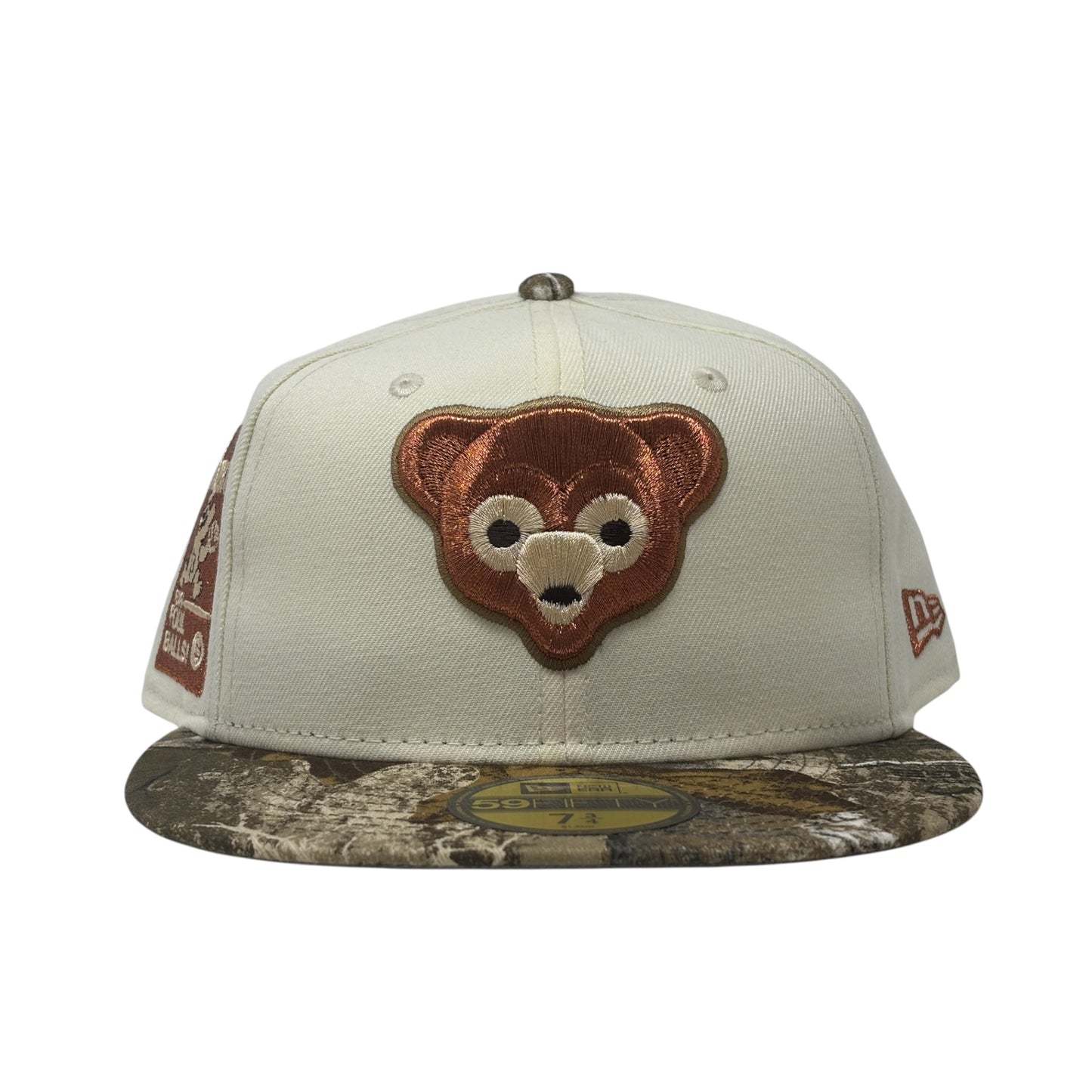 Chicago Cubs Be Alert Foul Ball Logo Fitted Hats-Real Tree