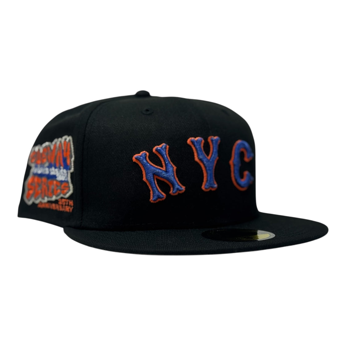 New York Mets 25th anniversary of Subway Series Fitted Hats-Black