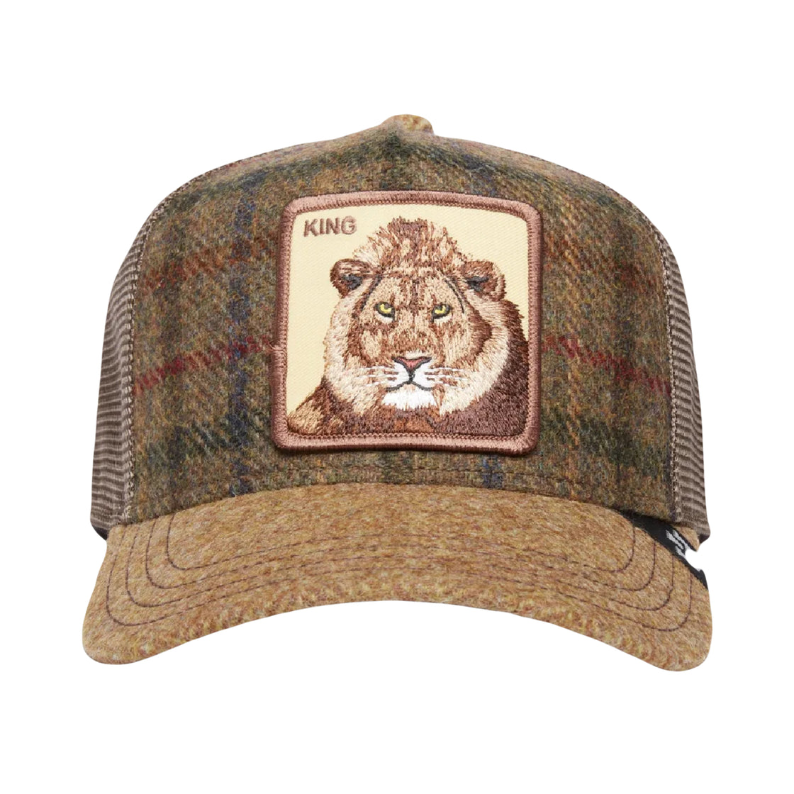 Moon Lion Uk Plaid Khaki A-Frame Trucker Hat