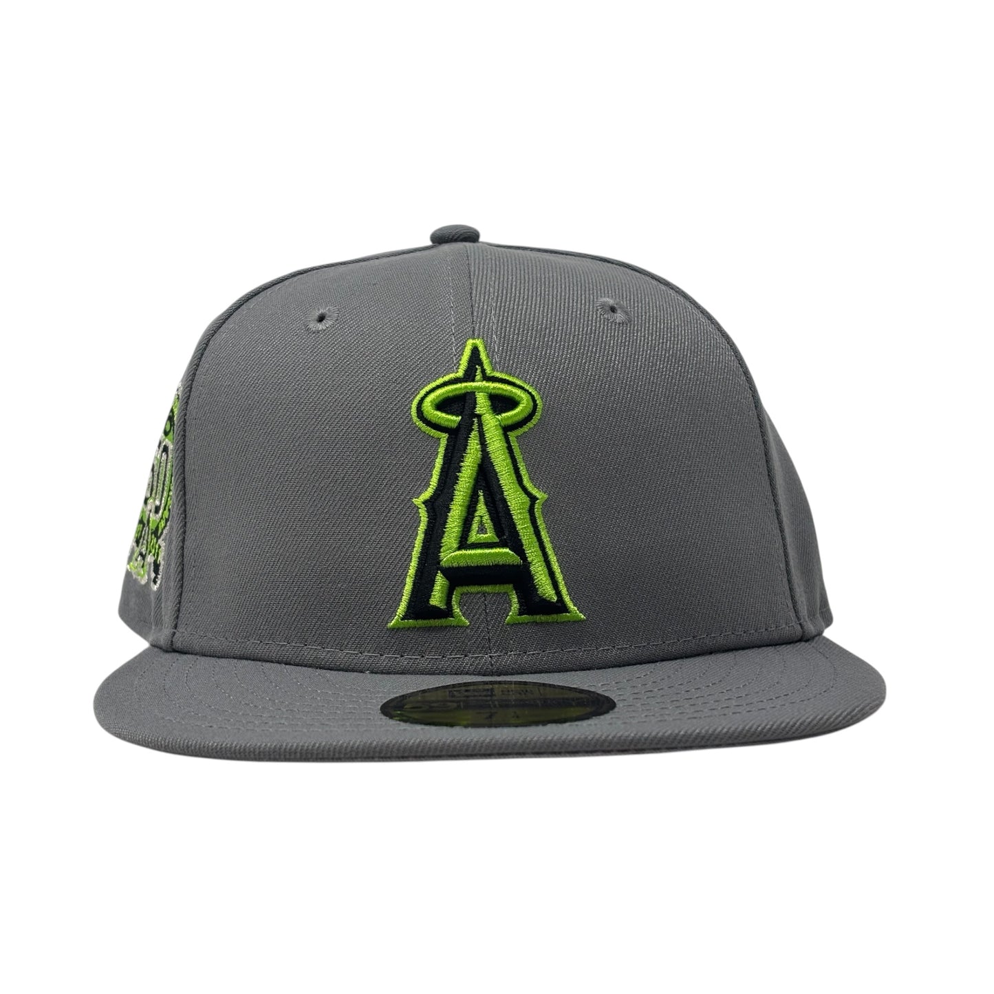 Los Angeles Angels 50th Anniversary Fitted Hat-Gray Lime