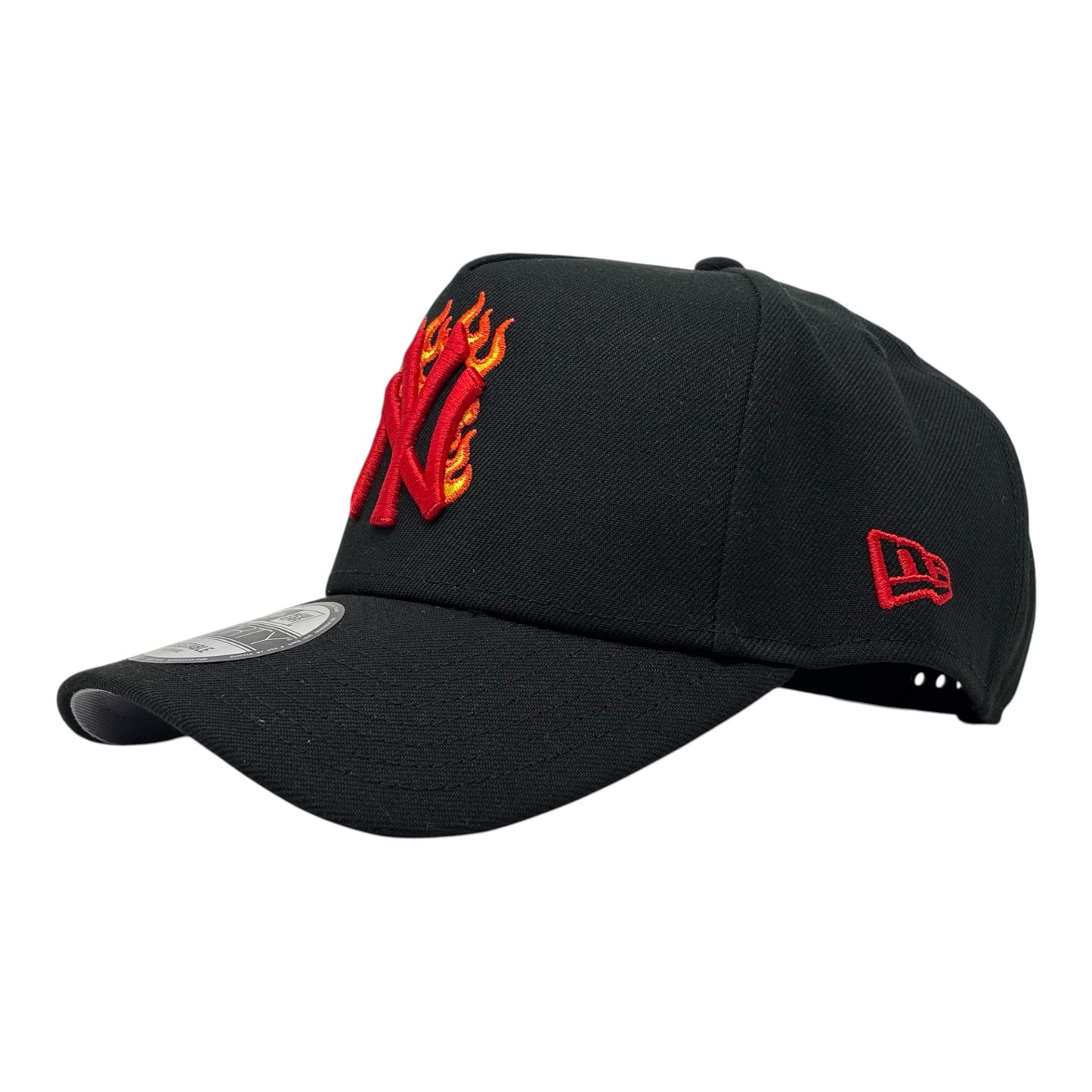 New York Yankees New Era A-Frame Snapback Hat-Flame Logo Black