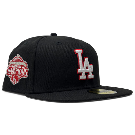 Los Angeles Dodgers 2025 World Champions Fitted Hat-Black