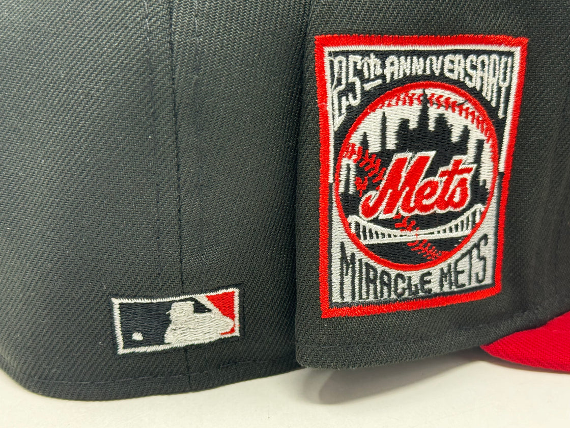 New York Mets 25th Anniversary Miracle Mets Gray Brim 59Fifty New Era Fitted Hat