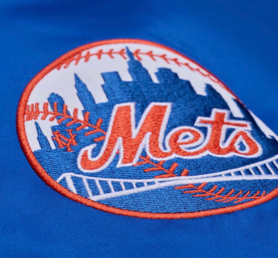 New York Mets MLB Authentic Satin Jacket Blue