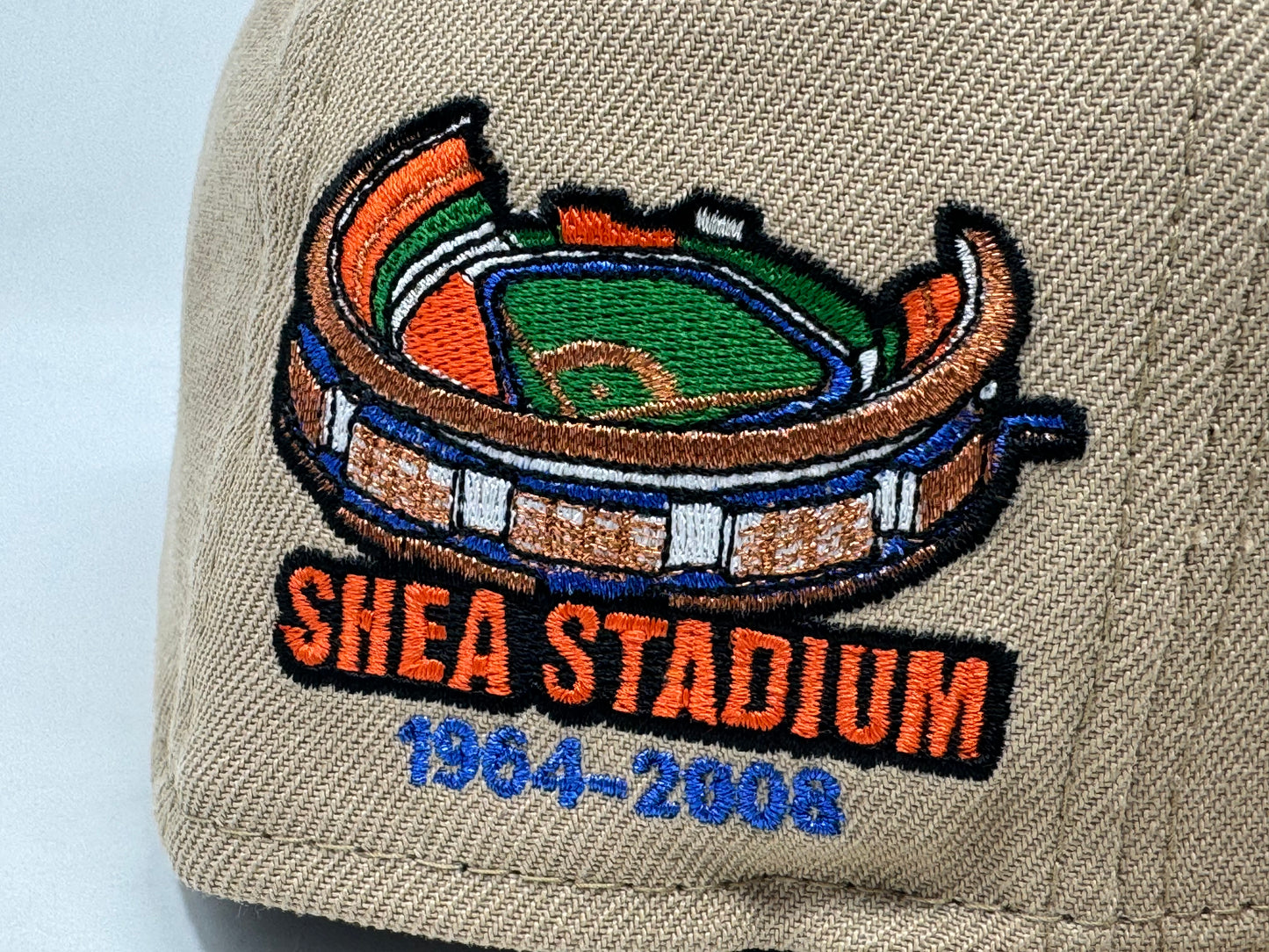 New York Mets Shea Stadium Camel Orange Brim New Era Fitted Hat