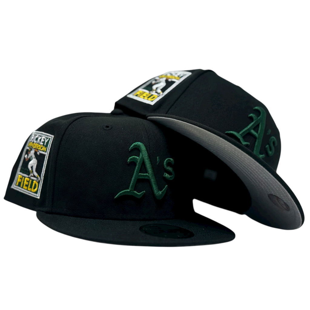Oakland Athletics Rickey Handerson Field New Era Fitted Hat-Black