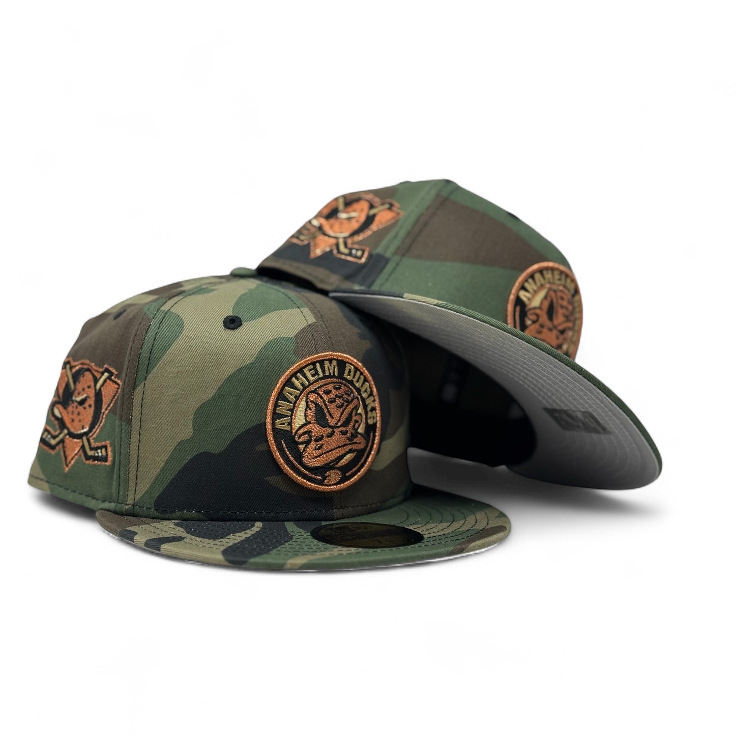 Anaheim Ducks Woodland Camouflage Fitted Hats
