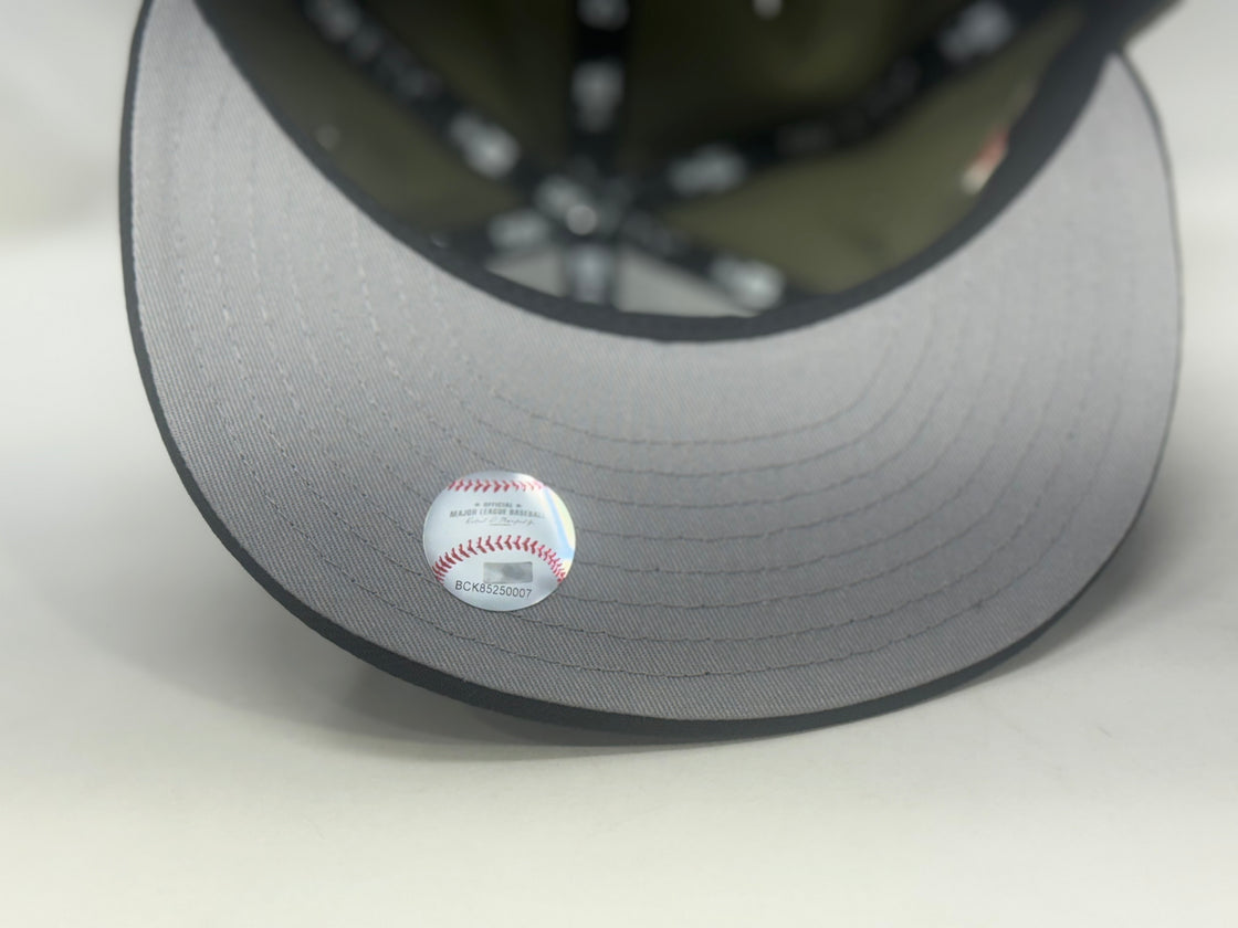 Los Angeles Angels 50th Anniversary Fitted Hat-Olive Black