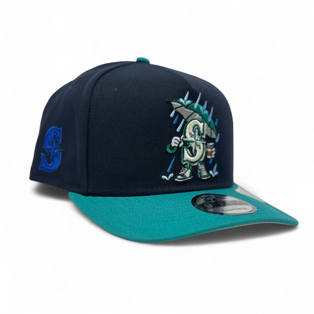 Seattle Mariners 9Fifty A Frame Snapback Hats-Navy Aqua