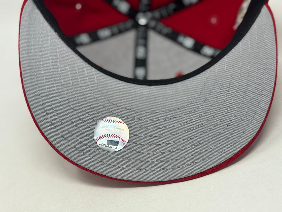 Los Angeles Dodgers 40th Anniversary Upside Down Logo Red Fitted Hats