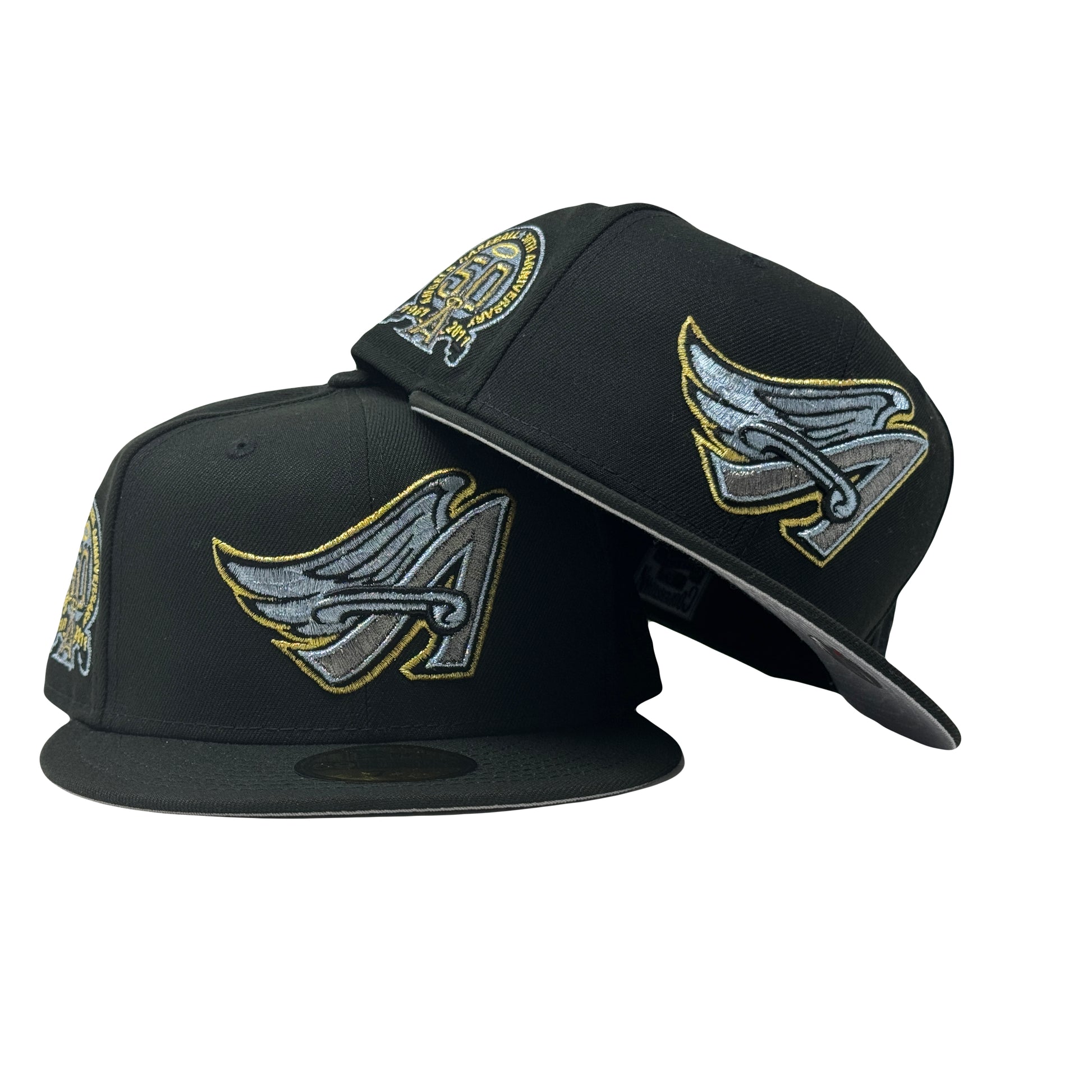 Los Angeles Angels 50th Anniversary Metallic Pack 59Fifty New Era Fitted Hat