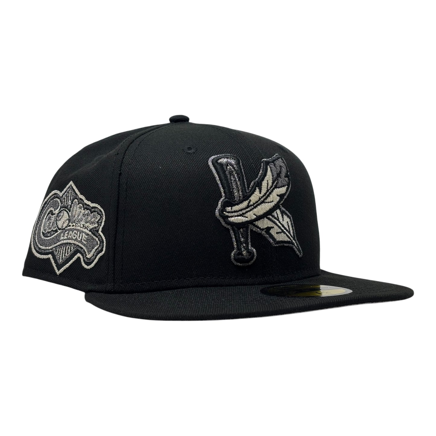 Kinston Indians Carolina League Minor League "Black Metallic" Pack Fitted hats
