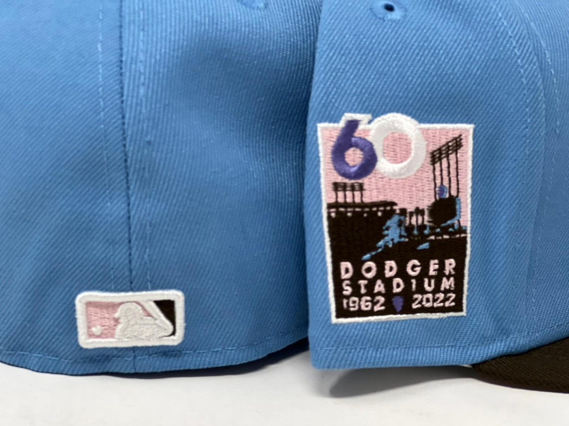 LA Dodgers 60th Anniversary Sky Blue Walnut New Era Fitted Hat