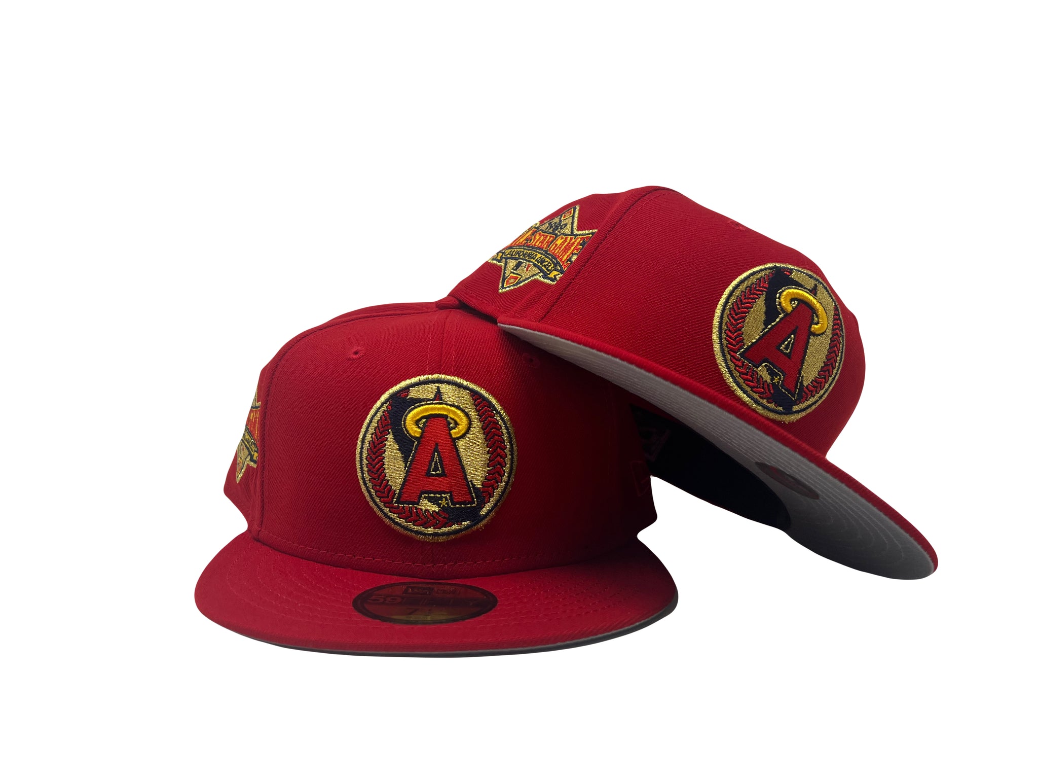 New Era Caps Angels Red Gold 59FIFTY Fitted Hat Red/Gold
