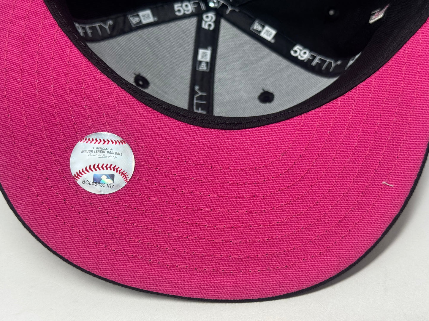 Oakland Athletics 1989 World Series Fusion Pink Brim Fitted Hat