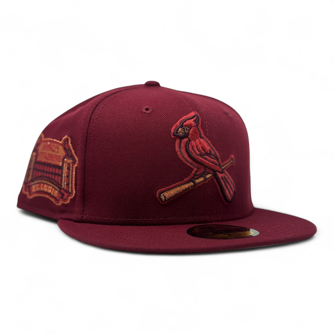 St. Louis Cardinals Bush Stadium New Era Fitted Hat-Burgundy