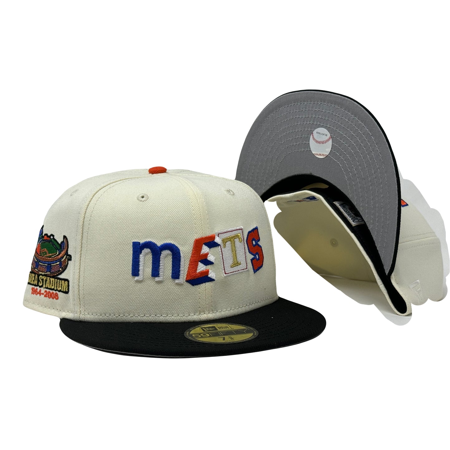New York Mets Shea Stadium Ransom Pack Chrome Black 5950 New Era Fitted Hat