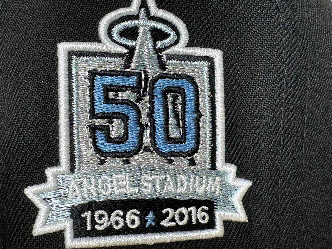 Los Angeles Angels 50th Anniversary Black Metallic Logo 59Fifty New Era Fitted Hat