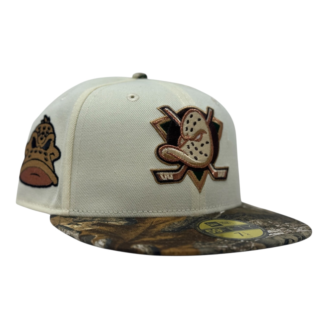 Anaheim Ducks Mascot Logo Fitted Hats-Chrome Real Tree