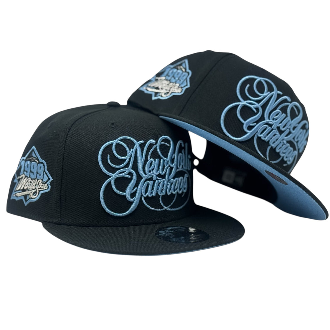 New York Yankees 1999 world Series Snapback Script Logo Hat-Black Sky