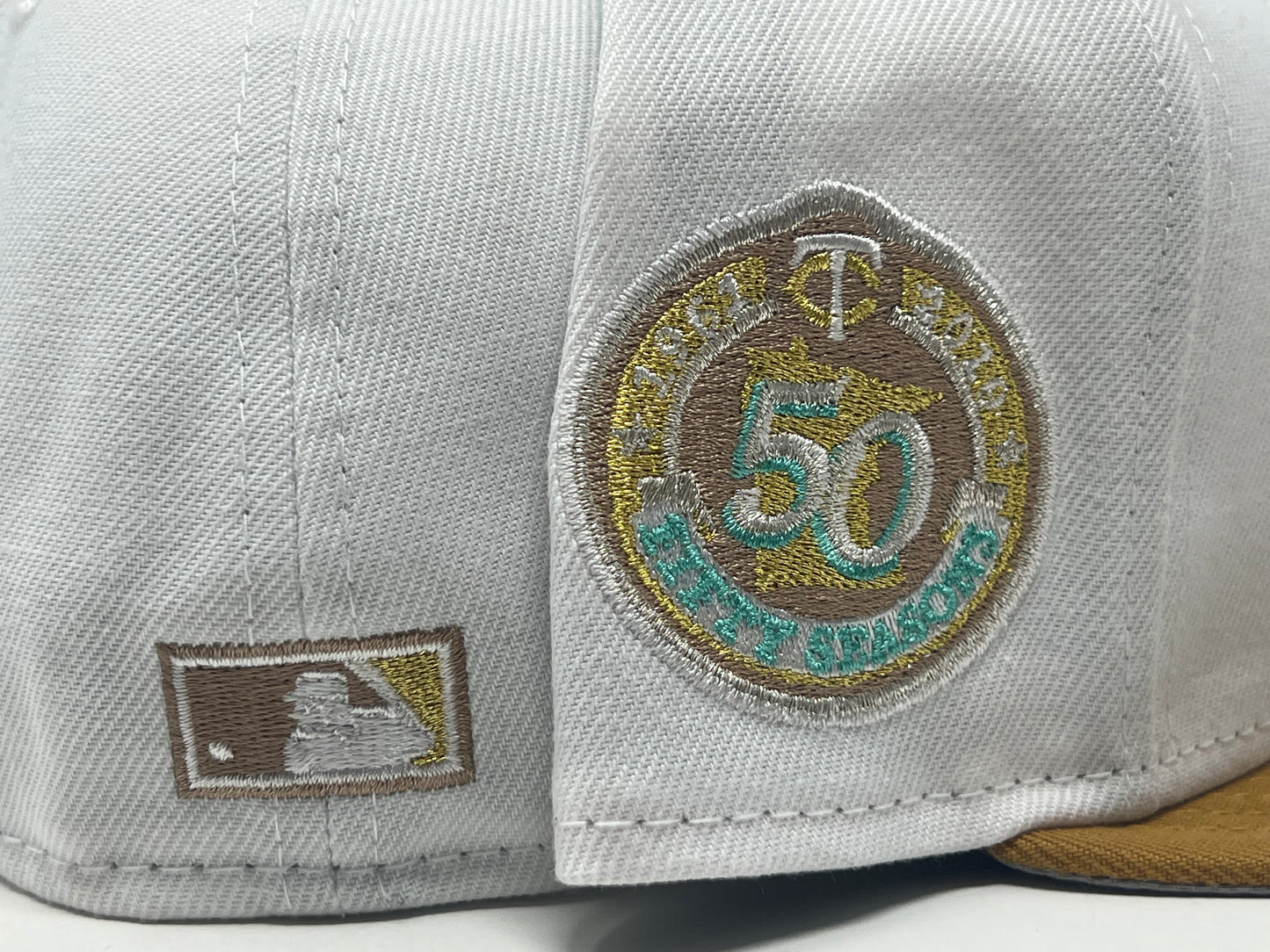 MINNESOTA TWINS 50TH ANNIVERSARY GRAY BRIM 5950 NEW ERA FITTED HAT