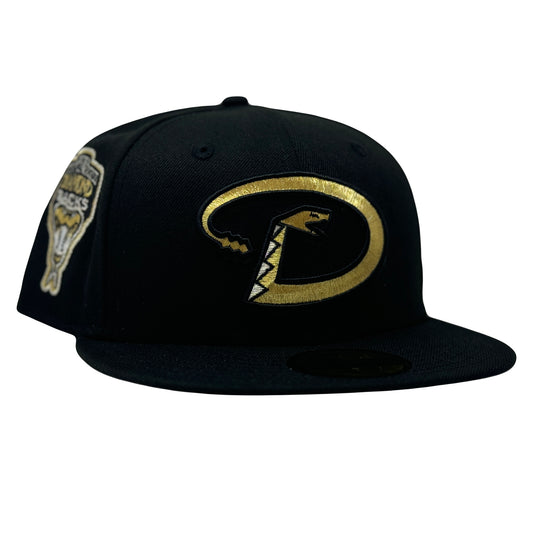 Arizona Diamondbacks 1998 Inaugural season Black Metallic Gold Logo Hats